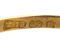 Victorian 18ct Gold Three Stone Ruby & Diamond Oval Cluster Ring