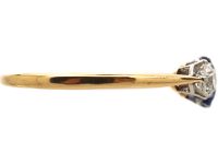 Edwardian 18ct Gold & Platinum Sapphire & Diamond Three Stone Ring