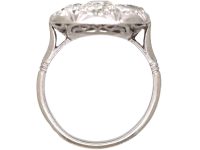 Early 20th Century French Platinum Diamond Cluster Ring