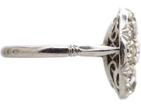 Early 20th Century French Platinum Diamond Cluster Ring