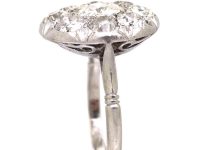 Early 20th Century French Platinum Diamond Cluster Ring