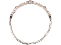 Art Deco 18ct White Gold Bracelet set with Emeralds & Diamonds