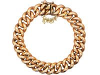 Edwardian 14ct Gold Curb Bracelet