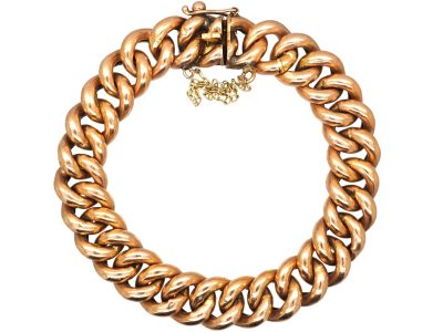 Edwardian 14ct Gold Curb Bracelet