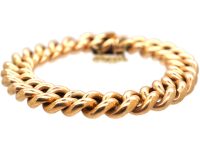 Edwardian 14ct Gold Curb Bracelet