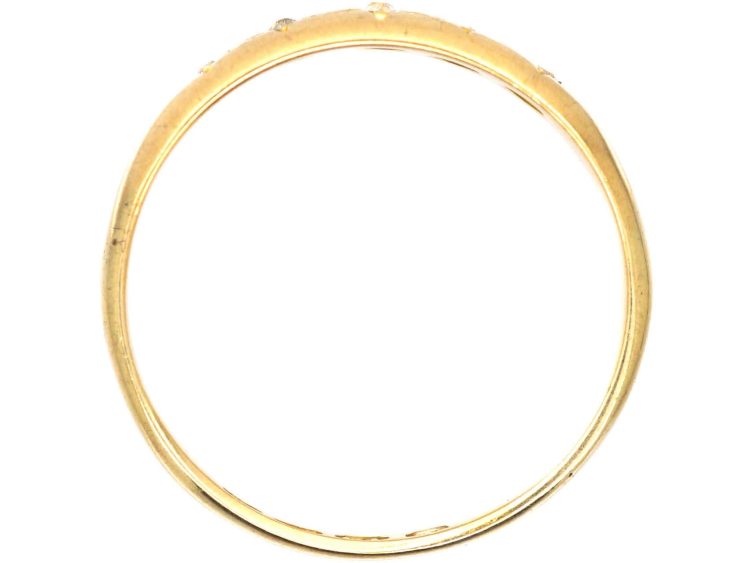 Victorian 18ct Gold Five Stone Diamond Gypsy Ring