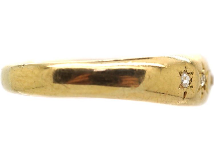 Victorian 18ct Gold Five Stone Diamond Gypsy Ring
