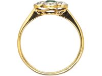Edwardian 18ct Gold & Platinum, Emerald & Diamond Cluster Ring