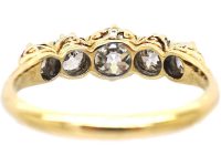 Edwardian 18ct Gold Five Stone Transition Cut Diamond Ring