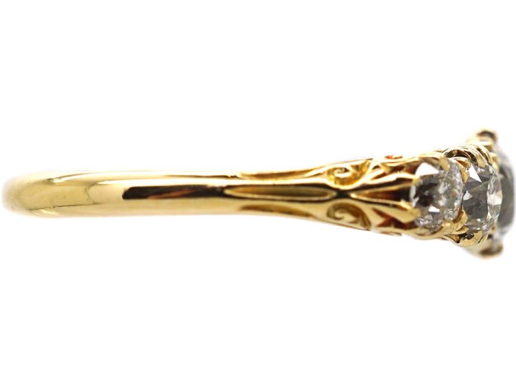 Edwardian 18ct Gold Five Stone Transition Cut Diamond Ring