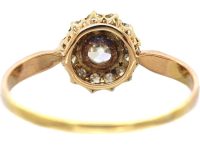 Edwardian 18ct Gold & Platinum Diamond Daisy Cluster Ring