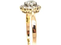 Edwardian 18ct Gold & Platinum Diamond Daisy Cluster Ring