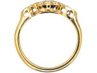 Edwardian 18ct Gold & Platinum Sapphire & Diamond Oval Cluster Ring