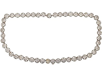 Georgian Silver & Gold, Paste Flower Motif Riviere