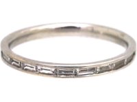 14ct White Gold Baguette Diamond Half Eternity Ring
