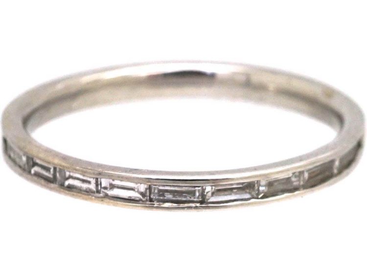 14ct White Gold Baguette Diamond Half Eternity Ring