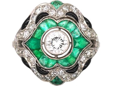Art Deco Emerald Dress Rings | The Antique Jewellery Company - USA