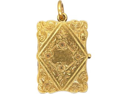 Victorian 15ct Gold Vinaigrette with Fine Engraved Detail