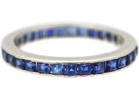 Art Deco Platinum & Sapphire Eternity Ring