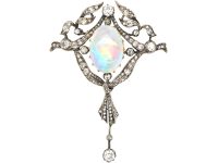 Edwardian Diamond & Opal Brooch/ Pendant