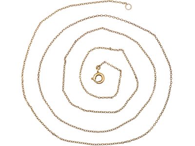 Edwardian 9ct Gold Fine Trace Link Chain
