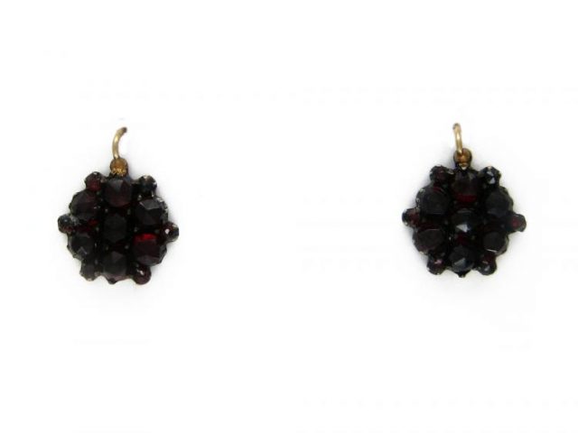 Bohemian Garnet Flower Earrings