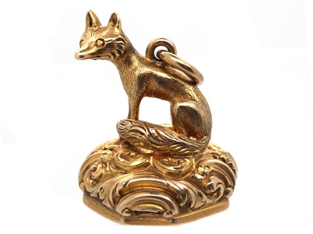 Victorian 18ct Gold Seal of a Fox