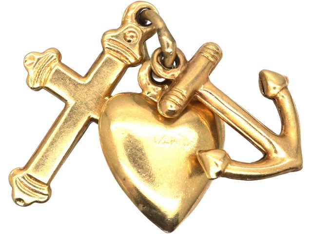 14ct Gold, Faith Hope & Charity Pendant