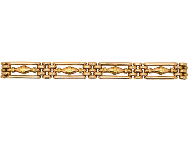 Edwardian 15ct Gold Gate Bracelet