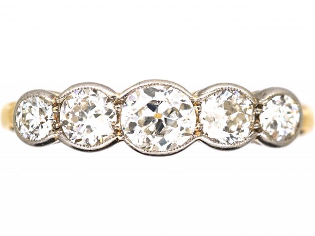 Edwardian 18ct Gold Five Stone Diamond Ring