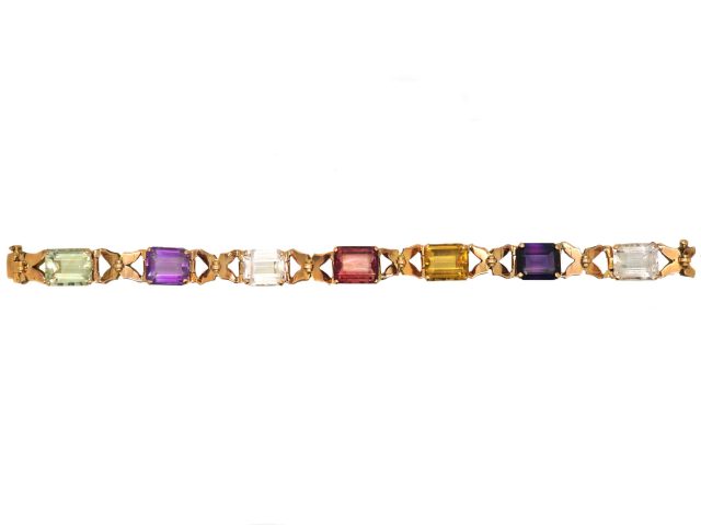 Retro 14ct Gold Harlequin Bracelet